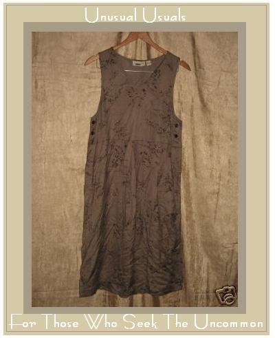 PUTUMAYO Long Rich Brown Abstract Floral Rayon Dress Small S