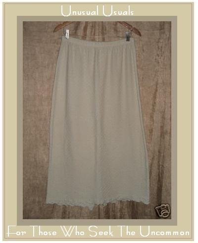 CLOTHESPIN Soft Cream Cotton knit Ruffle SKIRT Large L