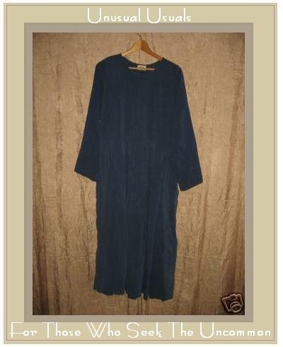 FLAX by Angelheart Blue SILK DRESS Jeanne Engelhart Small S