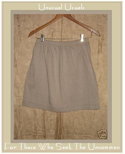 FLAX by Jeanne Engelhart Short Soft Taupe Cotton Skirt Small S
