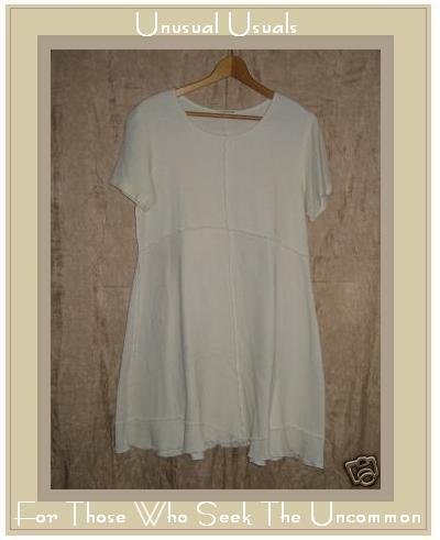 CLOTHESPIN Assymetrical Cream Cotton Tunic Dress Medium M