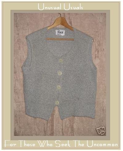 FLAX by ANGELHEART Soft Gray Sweater Jeanne Engelhart Medium Large M L