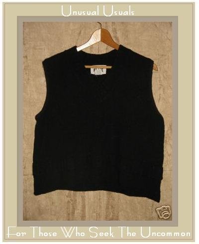 FLAX by ANGELHEART Black Wool Sweater Jeanne Engelhart Medium Large M L