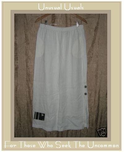 MY TRIBE by Joy Burton Boutique White Linen Skirt XL