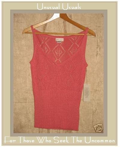 New NEESH by D.A.R. Soft Pink Sweater Tank Shirt Medium M