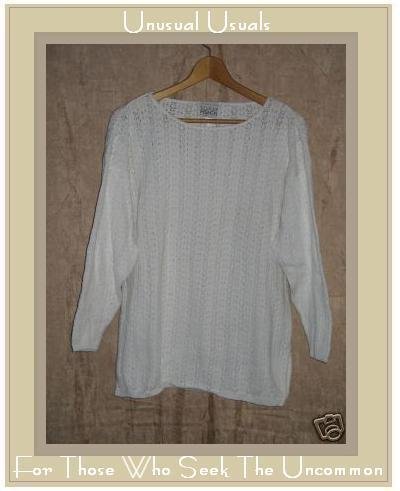 EILEEN FISHER NY White Cotton Tunic Sweater Size 1 Small Medium S M