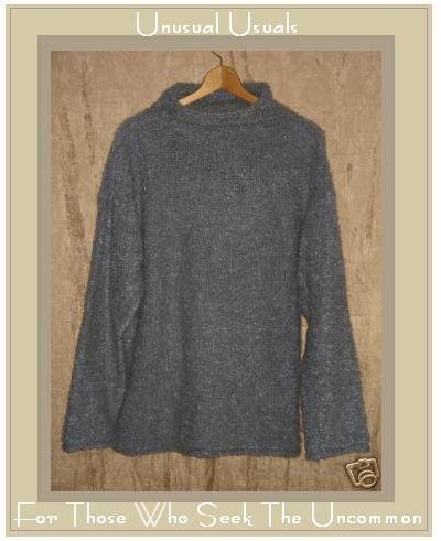 J. Jill Soft Nubby Blue Gray Turtleneck Tunic Sweater Medium M