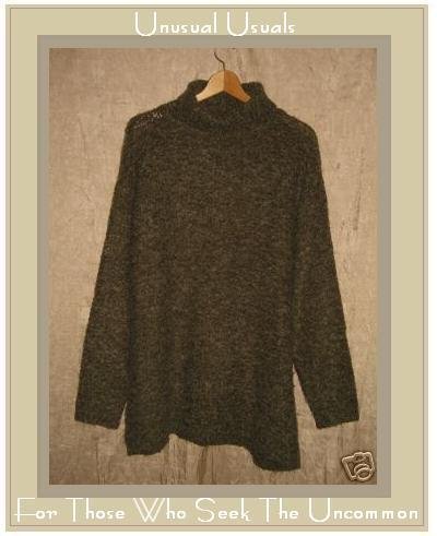 M.J. Carroll Nubby Green Turtleneck Tunic Sweater Large L