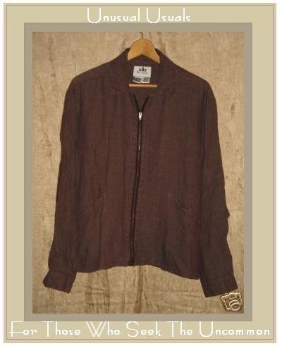 FLAX by Jeanne Engelhart Boxy Linen Zipper Jacket SMALL