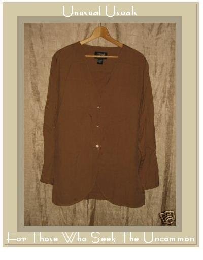 Eileen Fisher Silk Button Jacket Top Small Medium S M
