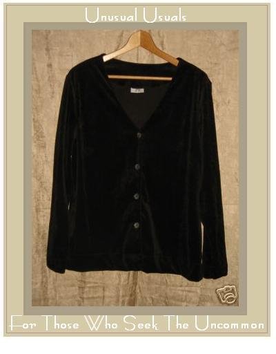 JMK Rich Chocolate Brown Velour Button Jacket Top Small Medium S M