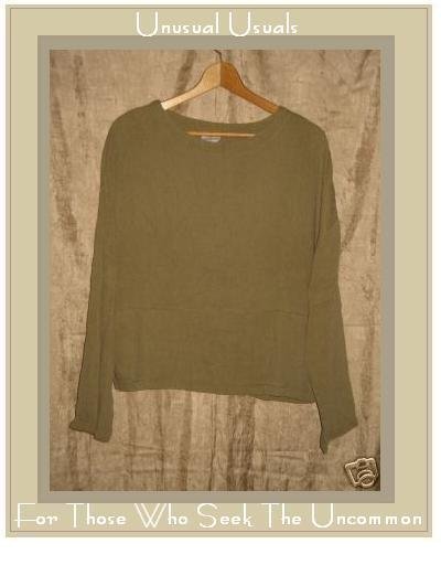 CLICK Earthy Textured Tencel Boxy Tunic Shirt Top M