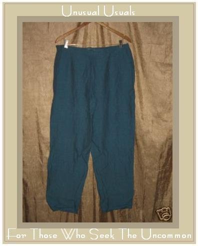 COLDWATER CREEK Night Sky Long LINEN Pants Slacks 1X