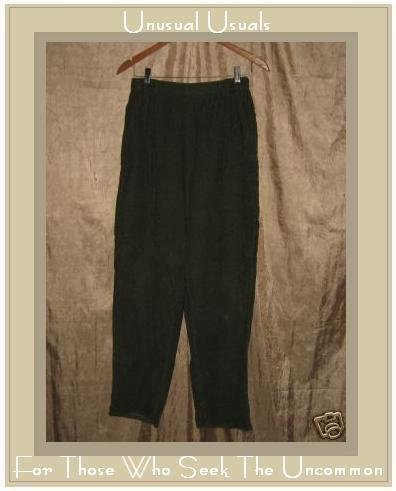 Jeanne Engelhart Flax Green Cotton Corduroy Pants SMALL S