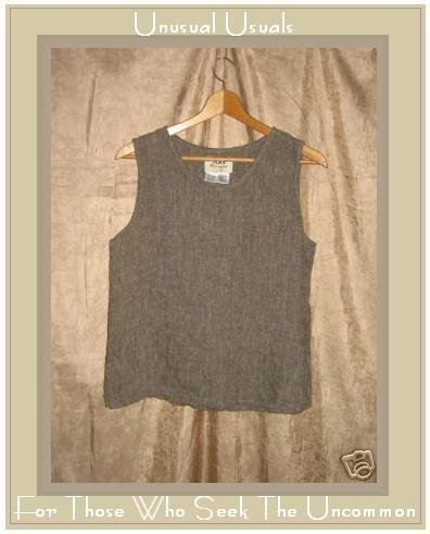 FLAX Jeanne Engelhart Earthy Linen Pullover Shirt Tank Top Small S