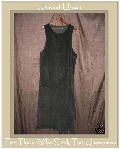 MATCH Soft Green Wide Whale Corduroy Jump Dress Large L