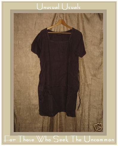 Funky Liz & Jane Clothes Purple LINEN Dot Dress Large L
