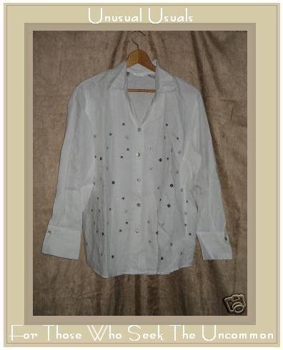 RICHARD MALCOLM Irish Linen Button Shirt Top Large L