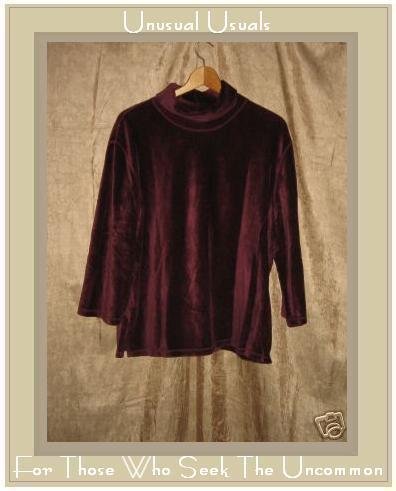 J. Jill Soft Berry Velour Knit Pullover Shirt Top XL X-LARGE