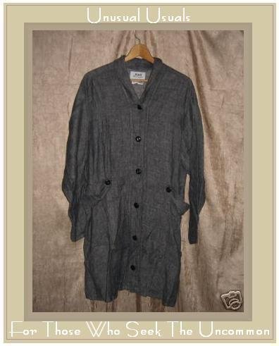 Jeanne Engelhart FLAX linen button Jacket Coat Large L