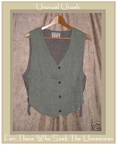 HAYMAKER by Jeanne Engelhart FLAX LINEN VEST SMALL S