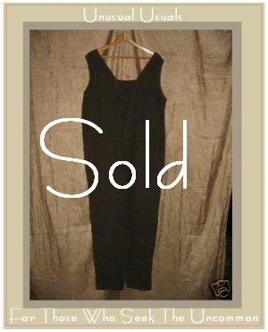 CLICK Brown Check LINEN Overalls Hoveralls Medium M