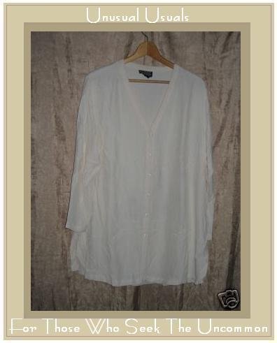 EILEEN FISHER Rayon Button Shirt Tunic Top Size 1 MEDIUM M