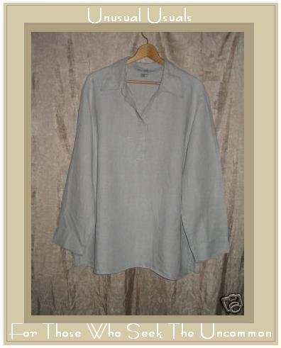 B'B Natural Pullover LINEN Tunic Top Shirt 2X