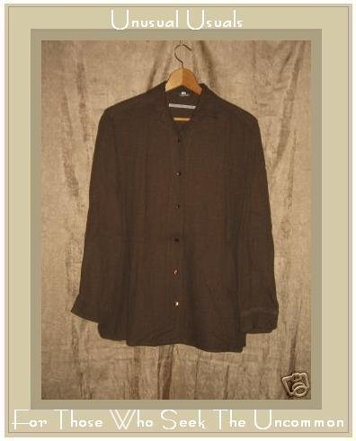MORENO MARTINI DA FIRENZE Brown Button Shirt Top Medium M