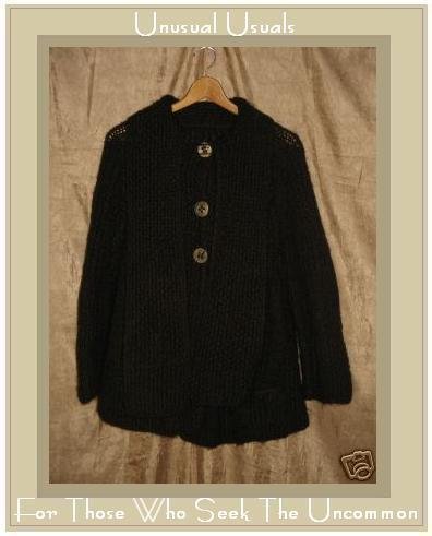 Rich Brown Scarf Neck Button Cardigan Sweater Medium M