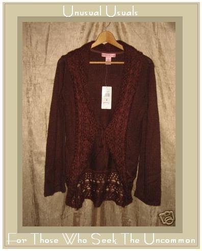 New Bandolino Soft Russet Shawl Neck Cardigan Sweater Medium M