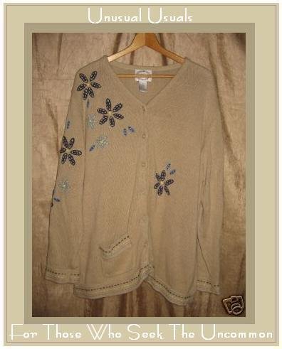 Stitches in Time Ramie Cotton Cardigan Sweater 1X