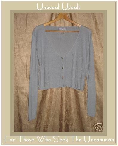 April Cornell Soft Blue Button Cardigan Shirt Top Small S