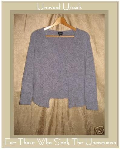 EILEEN FISHER Soft Purple Merino Wool Open Cardigan Top PM