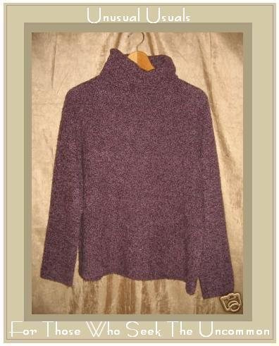 EILEEN FISHER Soft Purple Wool Cashmere Turtleneck Tunic Sweater Medium M