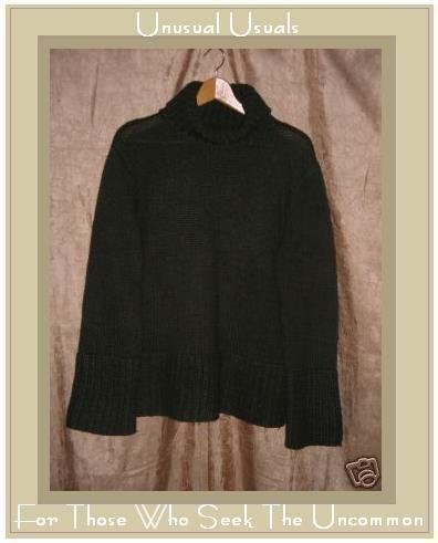Hennes Soft Dark Green Turtleneck Tunic Sweater Large L