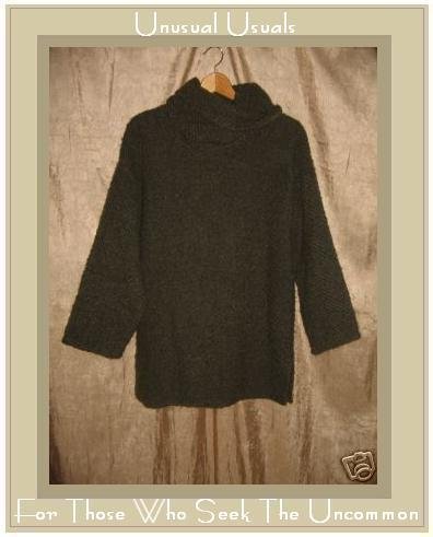 Weave O' The Irish Handcrafted Aran Turtleneck Sweater Deep Forest Green Wool Small S