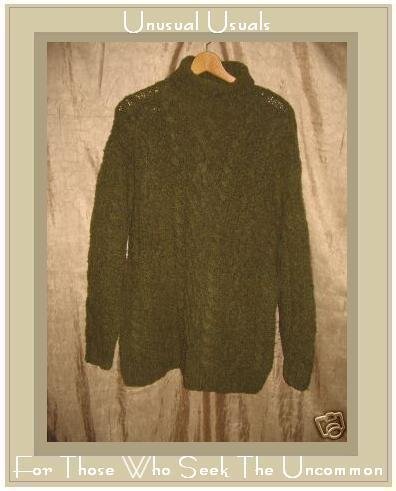 Banana Republic Soft Nubby Green Fisherman's Turtleneck Tunic Sweater Small S