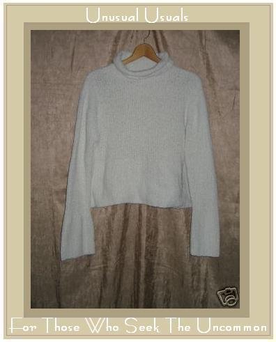 Lauren Hansen Soft White Nubby Turtleneck Tunic Sweater Medium M