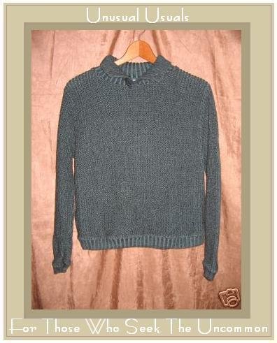 Willow Jewel Blue Buttoned Turtleneck Tunic Sweater Small S