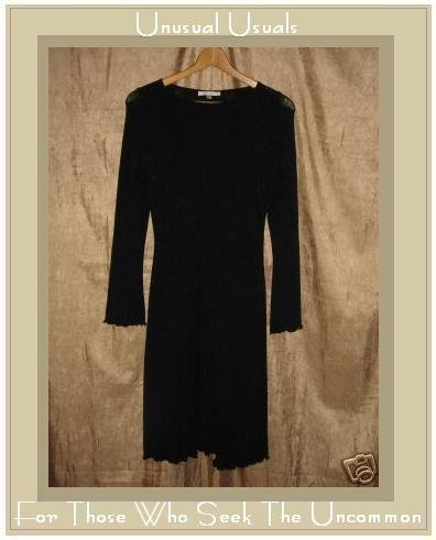 MOA MOA Long Black Asymmetrical Wrap Pullover Sweater Duster Top Medium M