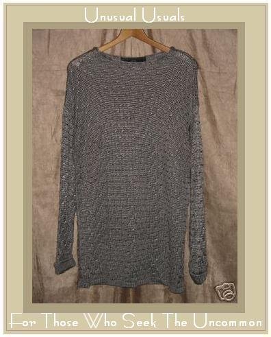 Foret De Framboise Weighty Silver Knit Pullover Sweater Top Medium M