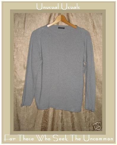 Premode Soft Gray Cashmere Knit Pullover Sweater Top Medium M