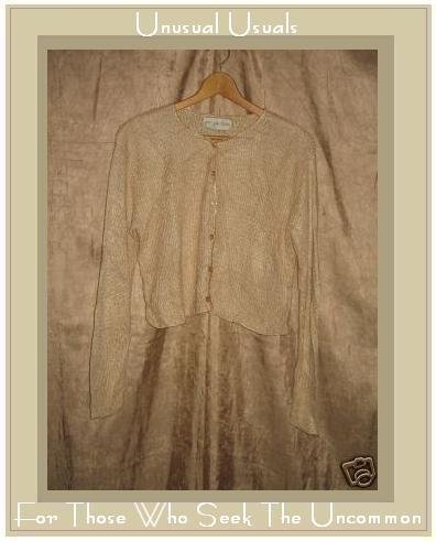 Jay Jacobs Slinky Cream Wool Cardigan Top Large L