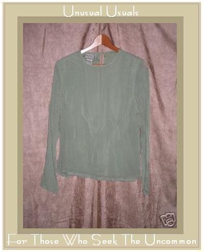 April Cornell Layered Green Tunic Top Shirt Medium M