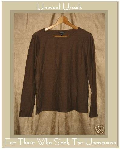 EILEEN FISHER Brown Wool Knit Pullover shirt top Small S