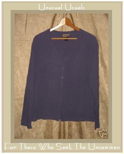 EILEEN FISHER Purple Button Shirt Tunic Top Jacket S M