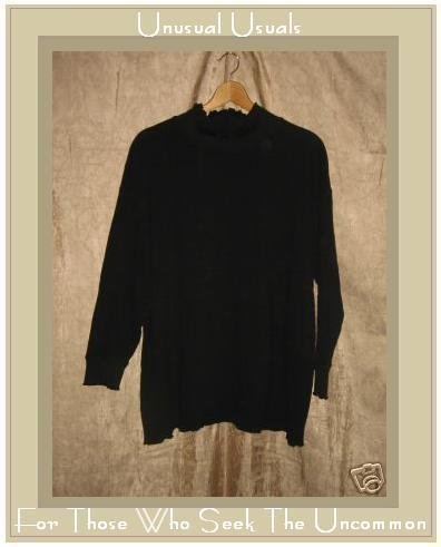 J. Jill Black Knit Turtleneck Tunic Top Shirt XL X-Large