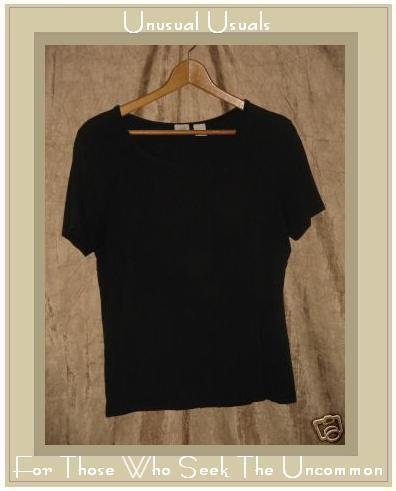 J. Jill Stretch Soft Black Knit Tee shirt top Medium M