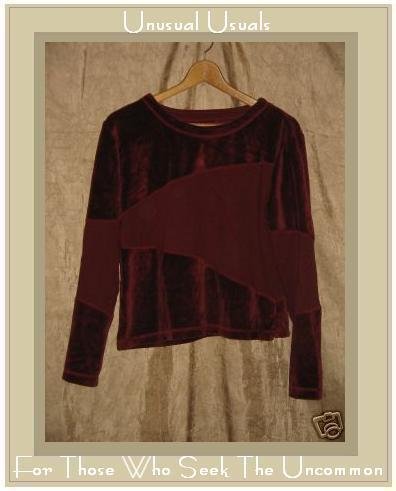 J. Jill Soft Burgundy Velour Knit Pullover shirt top Medium M